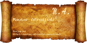 Mauter Afrodité névjegykártya